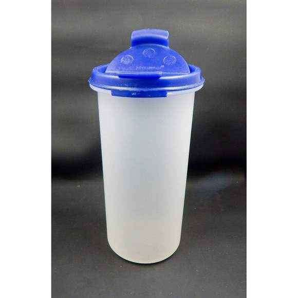 Tupperware Modular Mates Round 1641-2 Blue Shaker And Pour Keeper Lid 1913-4 - Picture 4 of 9